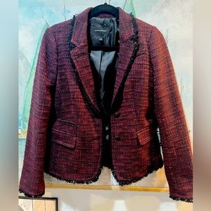 Black and maroon tweed blazer, Banana Republic.